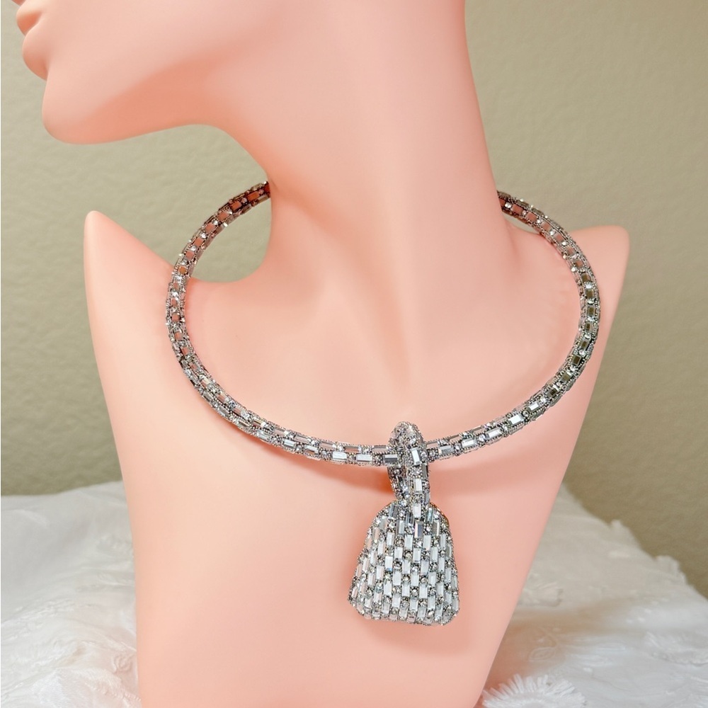 Trendy Silver Statement Necklace